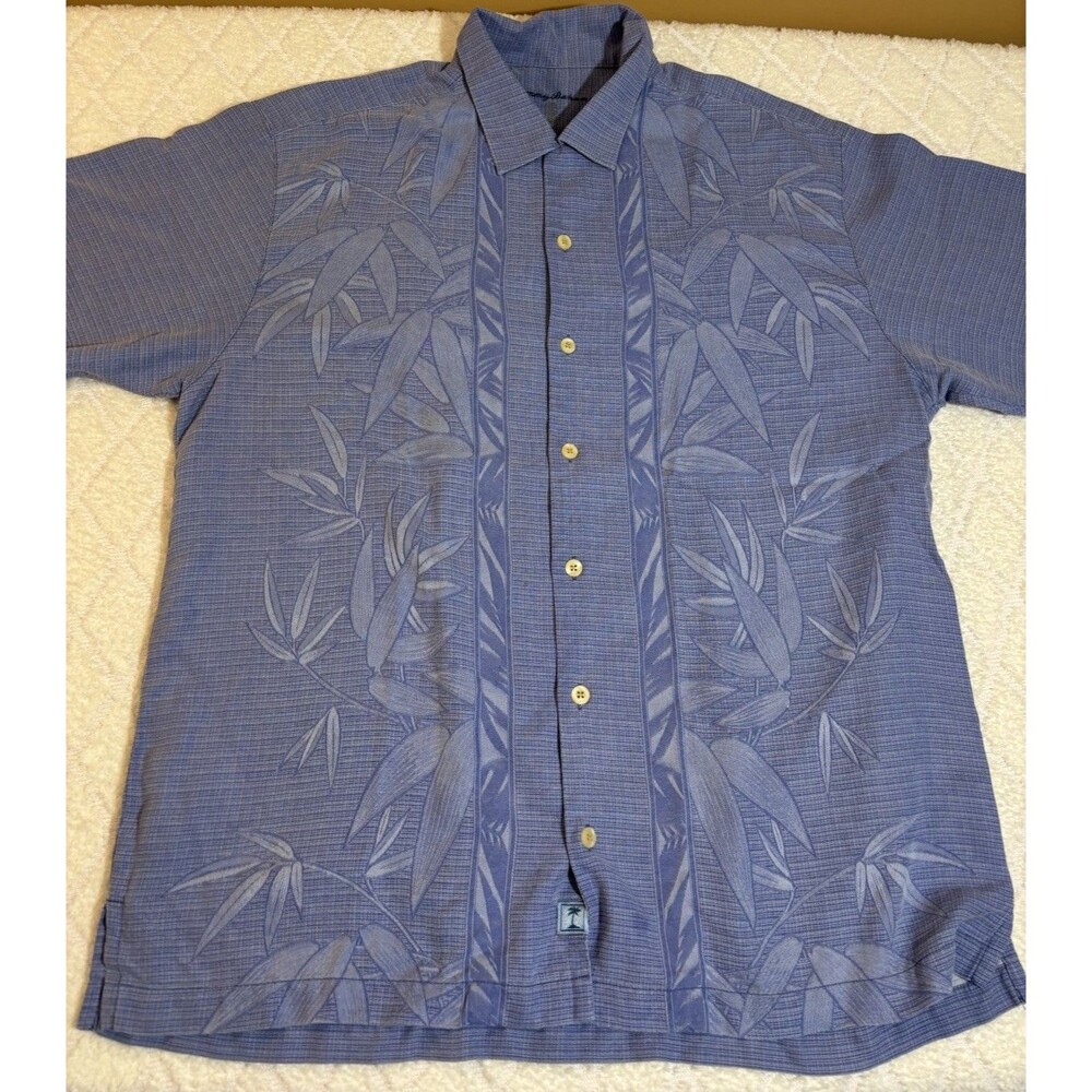 Tommy Bahama Floral  Hawaiian 100% Silk Lightweight Button Up Shirt Men’s Size L